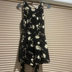 Astr Black Floral low back romper